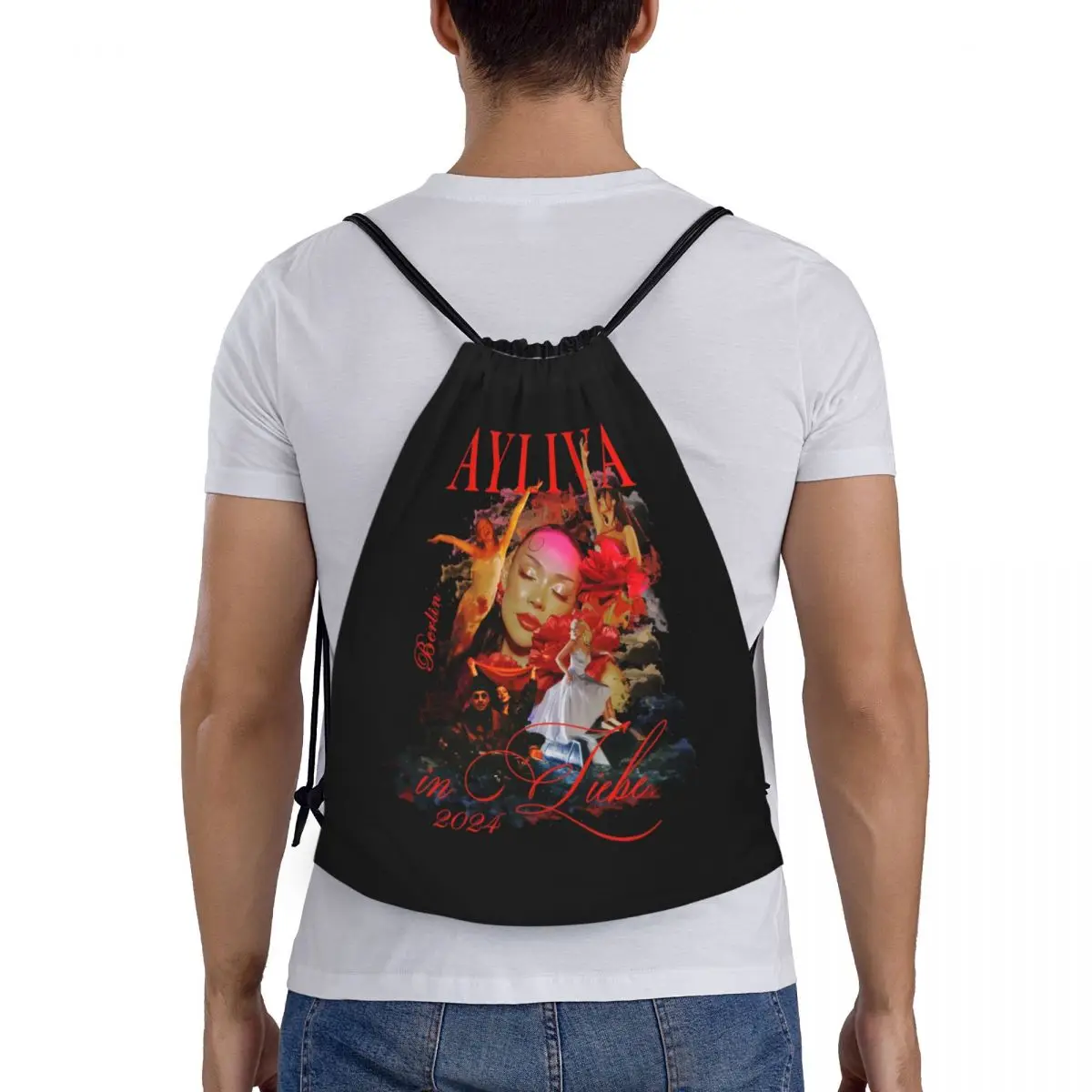 حقائب ظهر مخصصة من Ayliva ولكنها برباط للنساء والرجال خفيفة الوزن لمغني الموسيقى والجيم وأكياس رياضية للسفر