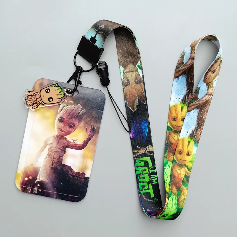 I'm Groot. Cute Card Holder Lanyards for Keychain Superhero Movie Card Holders Neck Strap Door Badge Holder Credencial Pendant image 5