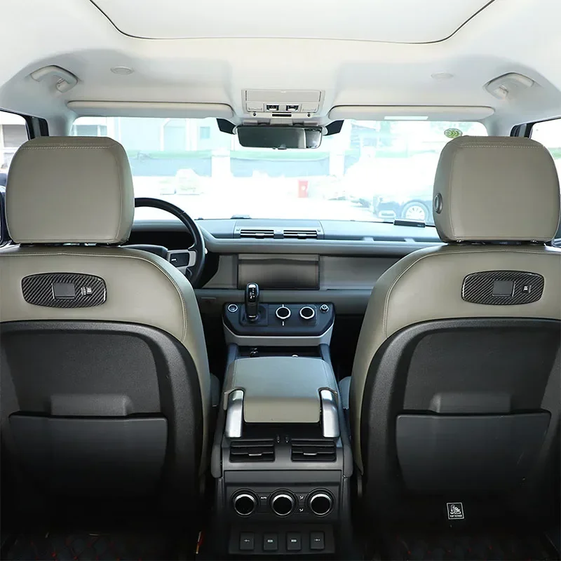 For Land Rover Defender 110 130 2020-24 Real Carbon Fiber Car Seat Back USB Port Panel Frame Cover Trim Interior Car Accessories