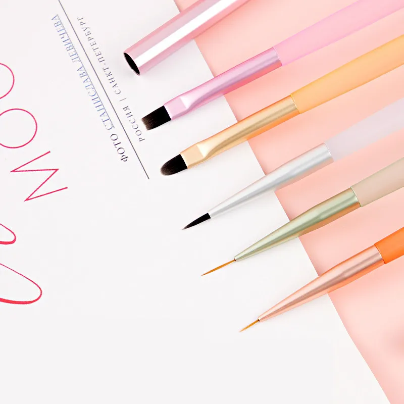 1/5 قطعة مسمار الفن بطانة رسم اللوحة فرشاة الأظافر مجموعة الاكريليك مسحوق نحت الأشعة فوق البنفسجية هلام تمديد أدوات قلم مانيكير