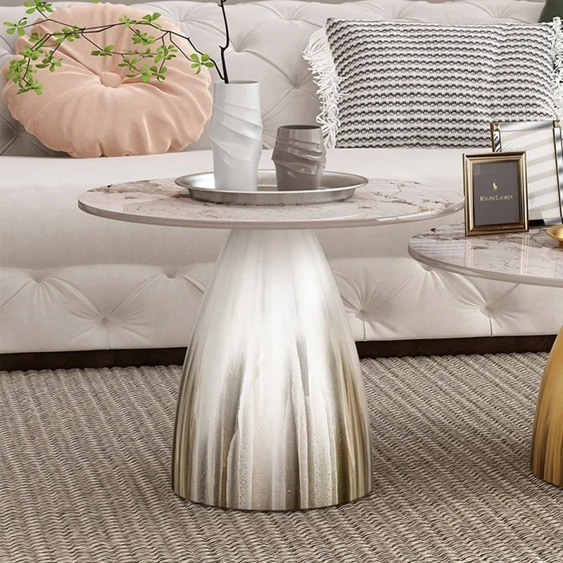 Round Modern Coffee Table Marble Nordic Makeup Floor Funky Elegant Coffee Table Center Table Basse De Salon Home Furniture