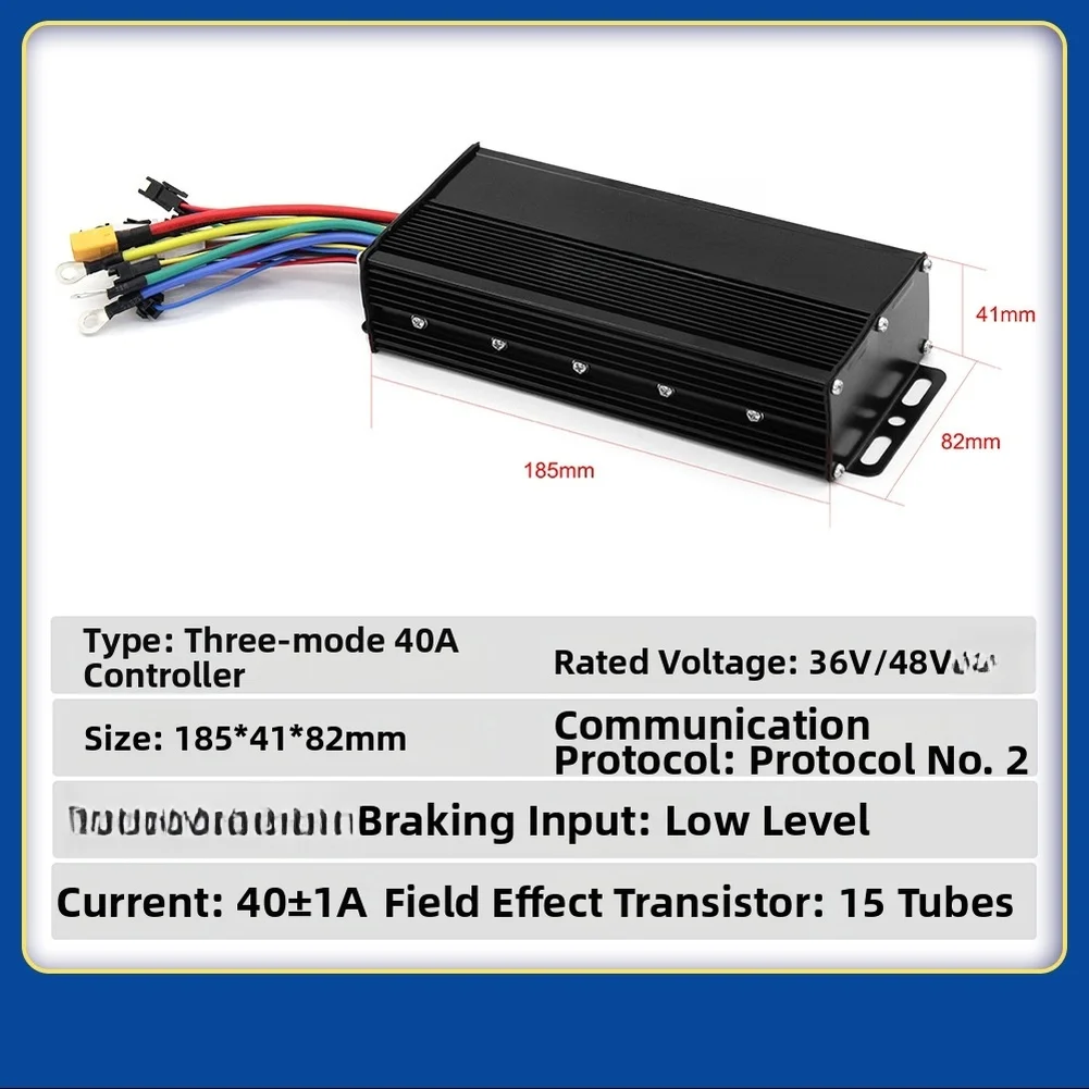 40A 36V 48V Electric Bicycle Controller With Sine Wave Self Learning Function For E Bike Conversion Kit Upgrade Sporting Goods