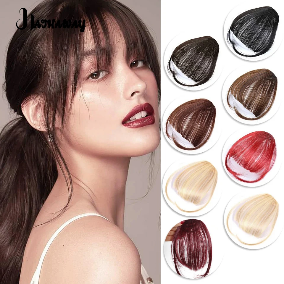 

Synthetic Clip Air Bangs Hair Clip-In Extension Synthetic Fake Fringe Natural Hairpiece For Women Clip In Bangs Black Brown Bang