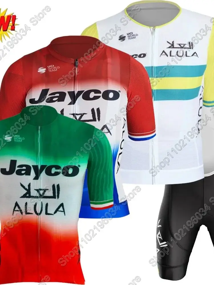 AliExpress NONE Jayco Alula Team 2025 Cycling Jersey Set Bicycle Australia Italy Clothing Summer Road Bike Shirts Suit Bicycle Bib Shorts MTB