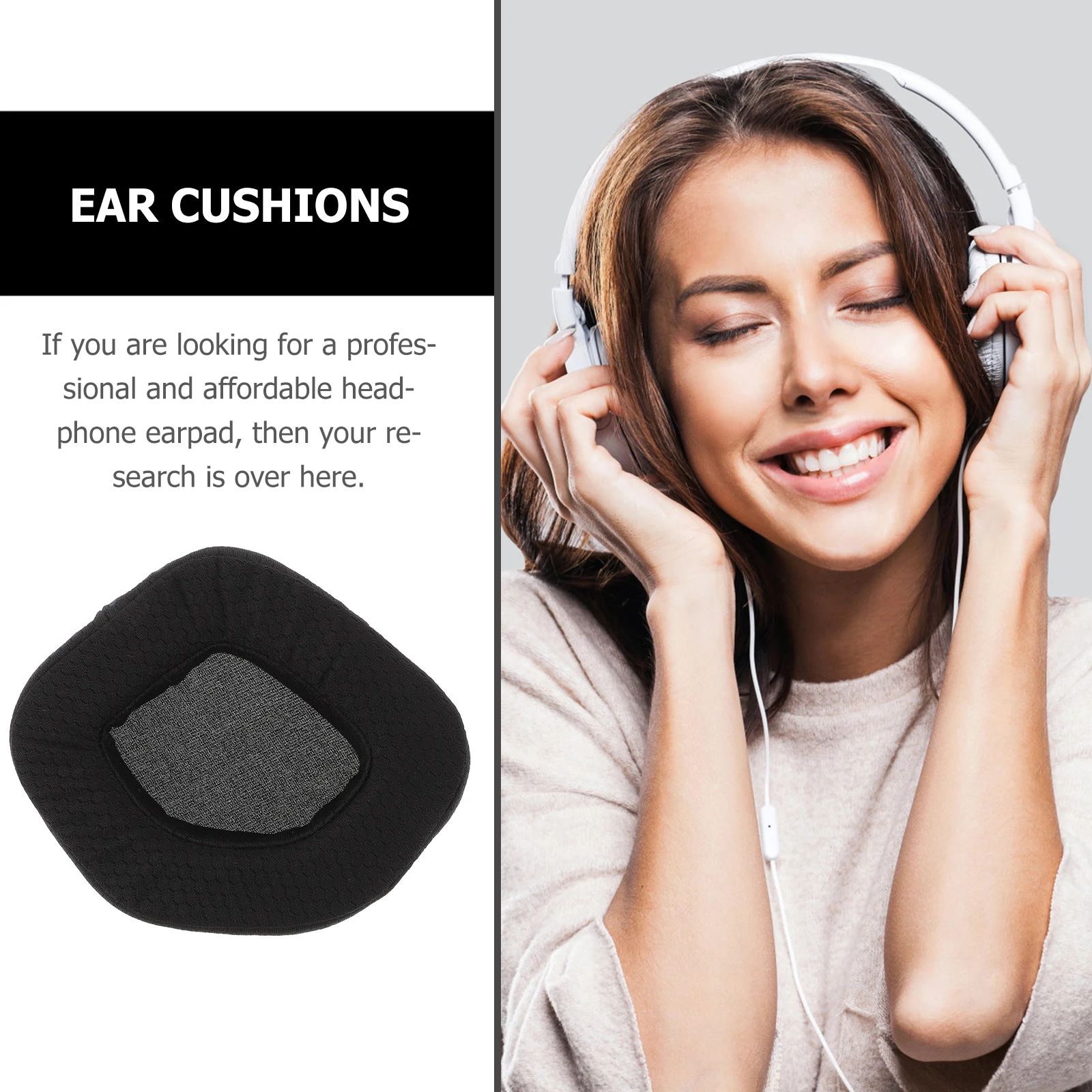 

Earpads for Headphones Mesh Material High Rebound Sweat Absorption Replaceable Comfortable Noise Reduction Dense Sponge Long