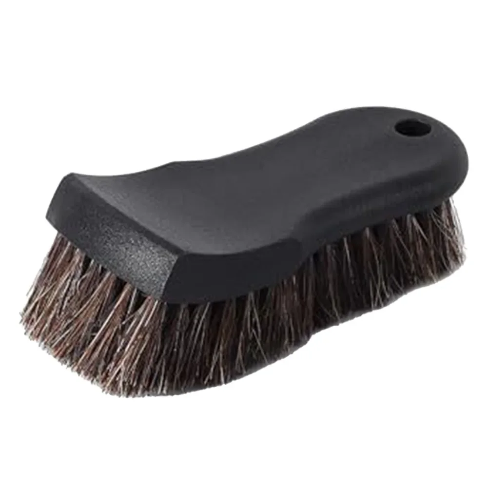 Brush For Car Upholstery Cleaning Car Cleaning Brush Real Horsehair Material Versatile Cleaning Tools Hard Nylon Bristles
