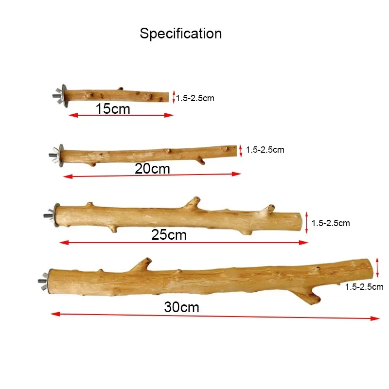 Natural Wood Pet Parrot Raw Wood Fork Tree Branch Stand Rack Squirrel Bird Hamster Branch Perches Chew Bite Toys Stick