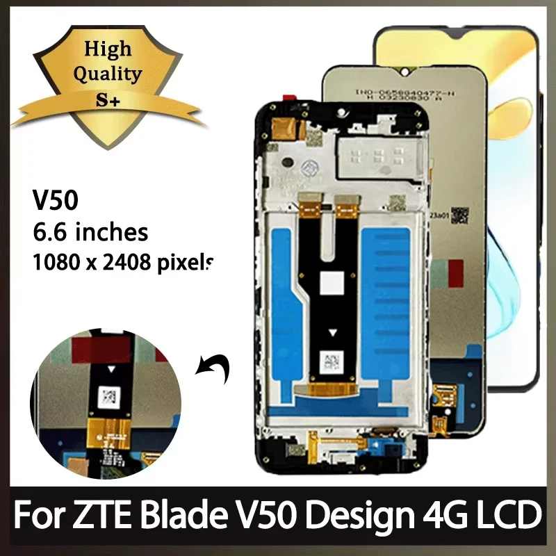 6,6 'высокое качество для ZTE Blade V50 Design 4G ЖК-дисплей 8050, сенсорная панель, дигитайзер в сборе, запасные части для ремонта