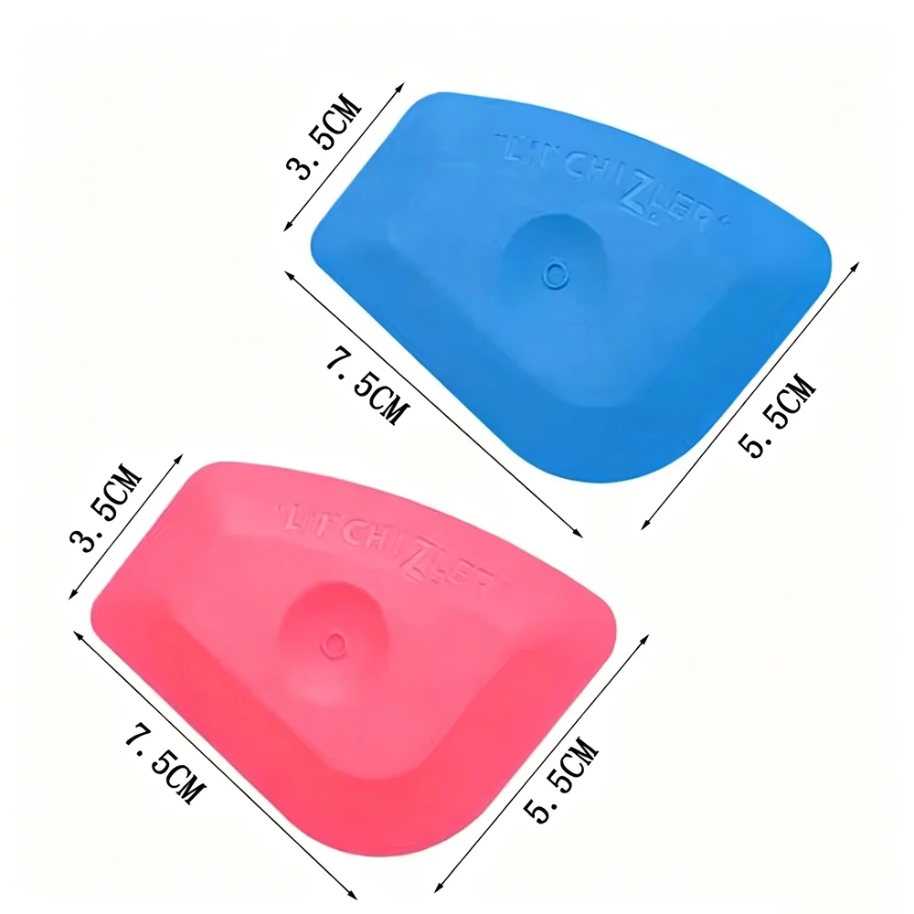 5 Pcs/Lot Red and Blue Soft PP Squeegee Contour Scraper Multifunctional Car Wrapping Tools for Window Film Vinyl Application