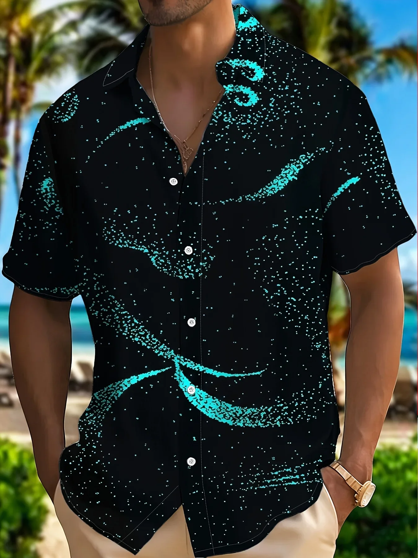

Men's 2026 New Hawaiian Shirt Summer Casual Man Women Short Sleeve Vibrant Beach Party Print Fashion Tops