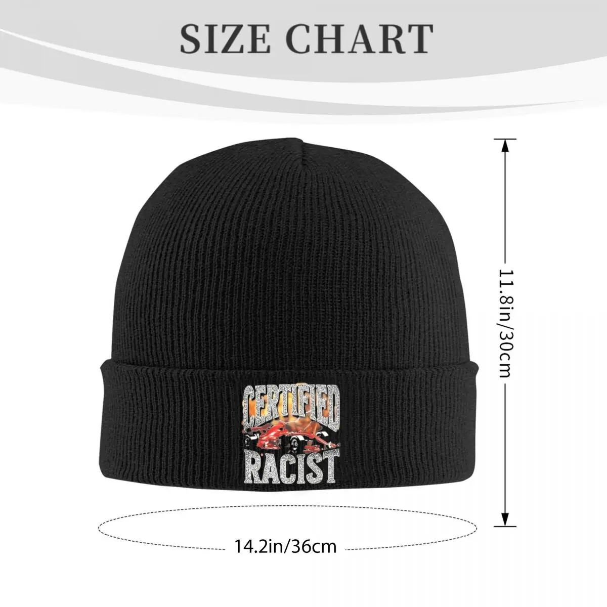 Certified Racist Racer Hats Autumn Winter Beanie Street Cap Men Women Acrylic Skullcap