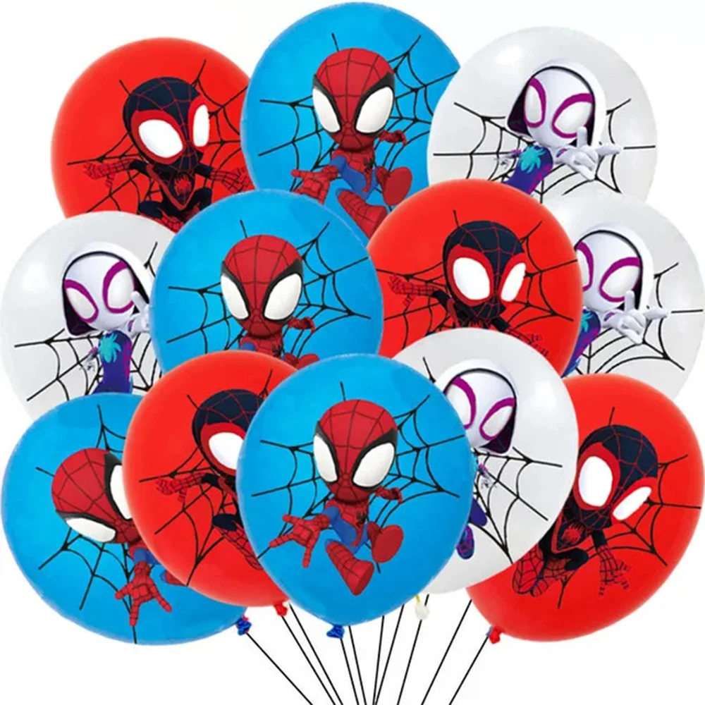 Disney Spiderman Across the Spider Verse Latex Balloon Party Supplies Spidey Party Balloons for Birthday Party Decoration