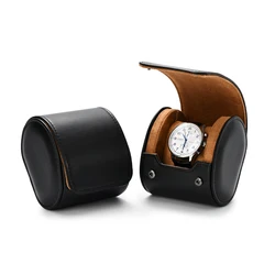 Oirlv Black 1/2/3-Slot Watch Box Case Pouch Pu Leather Travel Watch Case Storage Box Portable Black Watch Storage Bag Gift Box