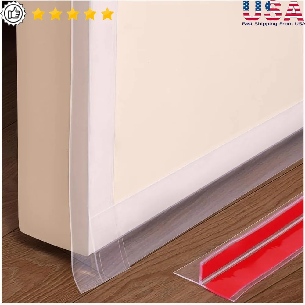 

T-Shaped Clear Silicone Seal Strip Doors and Windows Gaps Weather Stripping Draft Stopper Easy Install Sound and Dust Blocker