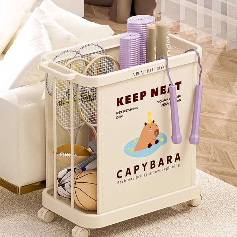 ‌ سلة سلة غسيل كريمية أنيقة، صندوق تخزين كبير للحمام، فتحة واسعة وعجلات ناعمة، منظم قماش متين للمنزل