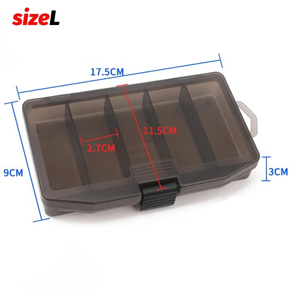 Angelgerät-Box, tragbar, 5 Fächer, Platzbehälter, Köderhaken, Getriebe, Werkzeugzubehör, Boxen, Karpfen, Pesca-Halter, Aufbewahrungskoffer