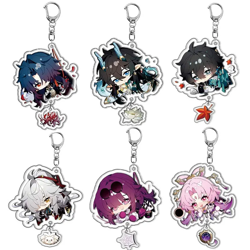 Game Honkai Star Rail Keychain Dan Heng Bronya Rand Asta Herta Himeko Figure Pendant Car Key Chain Jewelry Men Gift Accessories