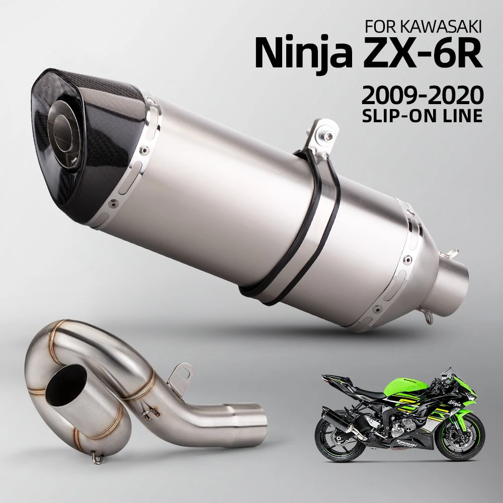 

Надевается для Kawasaki ZX6R 2009-2020, выхлопная система мотоцикла, карбоновый глушитель, хвостовая трубка с Escape Roundabout, средняя труба