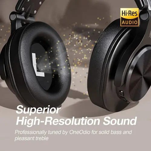 Imagen 2 del producto auriculares bluetooth inalámbricos Oneodio Fusion A70, Hi-Res Audio Over Ear audífonos con microfono para movil monitores de estudio Hifi cascos con cable para DJ musica 72H de alta calidad
