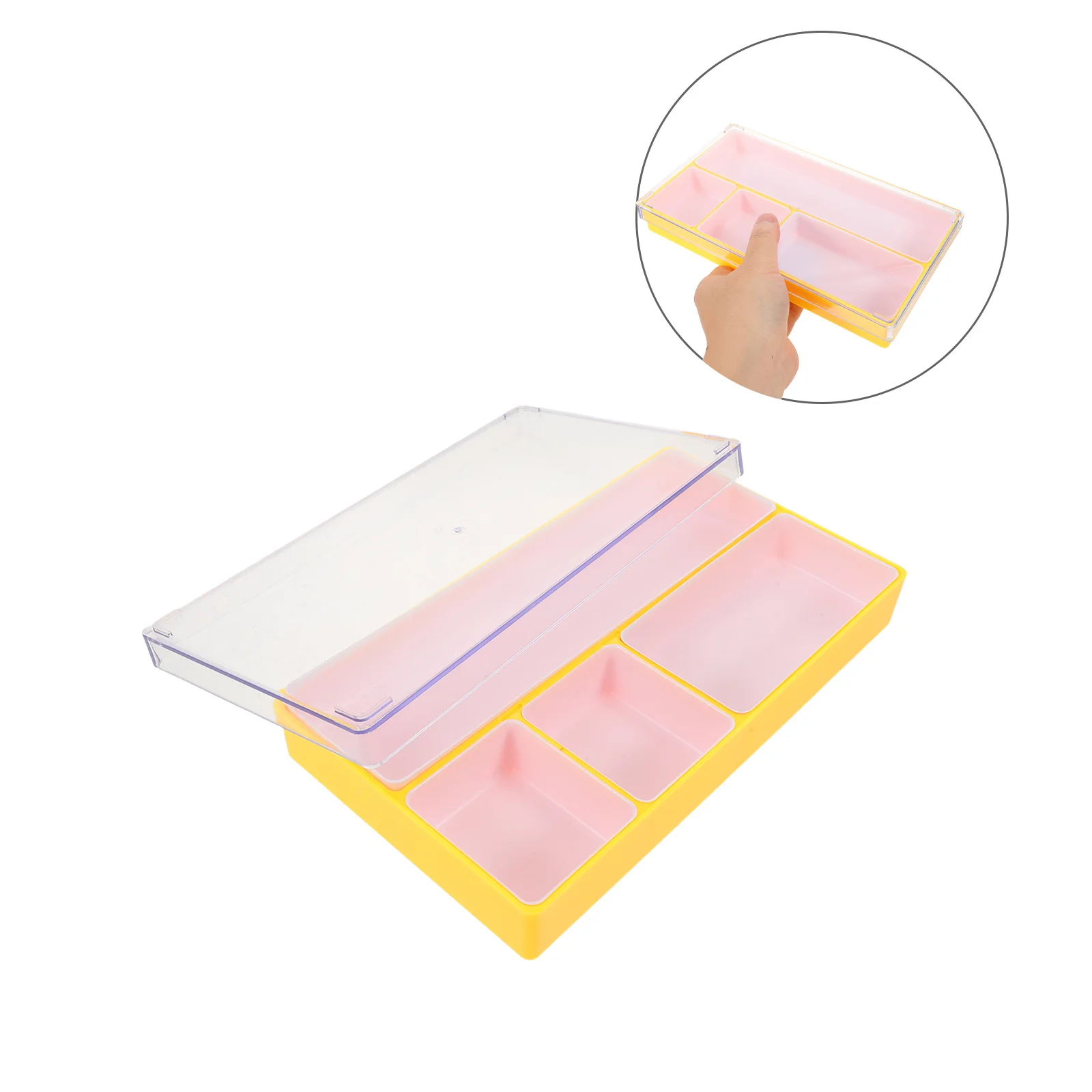 ที่วางซ่อมนาฬิกาขนาดกะทัดรัดพร้อมฝาปิดโปร่งใส ถาดเก็บชิ้นส่วนขนาดเล็กสำหรับจัดแสดงเครื่องประดับและจัดระเบียบฮาร์ดแวร์