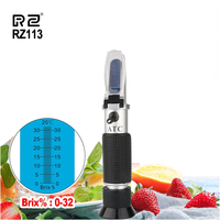 RZ Brix Refractometer RZ113 Handheld Refractometer sugar concentration meter densimeter 0-32 Brix Saccharimeter Sugar Tester ATC