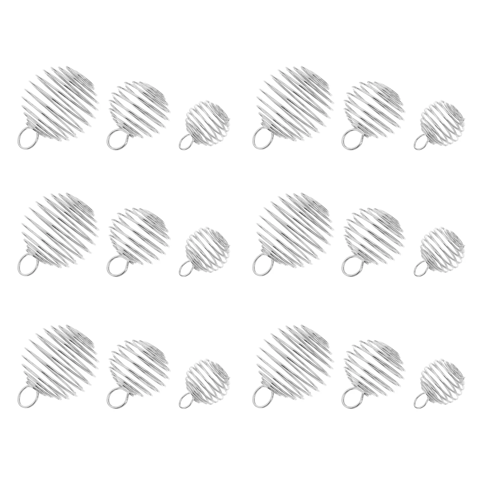 

30 шт., позолоченные эластичные спиральные клетки из сплава, подвески для ароматерапии, ожерелья, браслеты, серьги, сделай сам