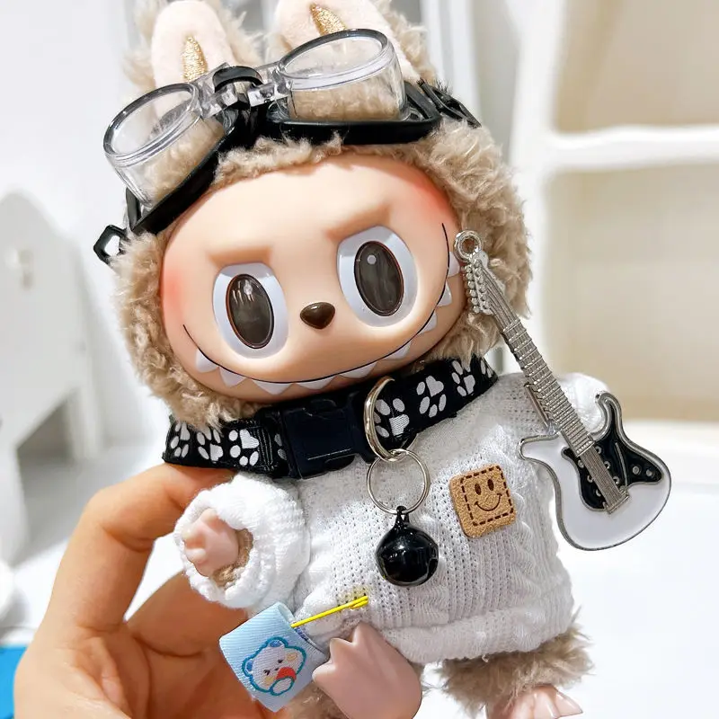 

For 17cm Mini Plush Doll'S Accessories For Korea Kpop Exo Labubu Idol Goggles collar guitar set Clothing Gift