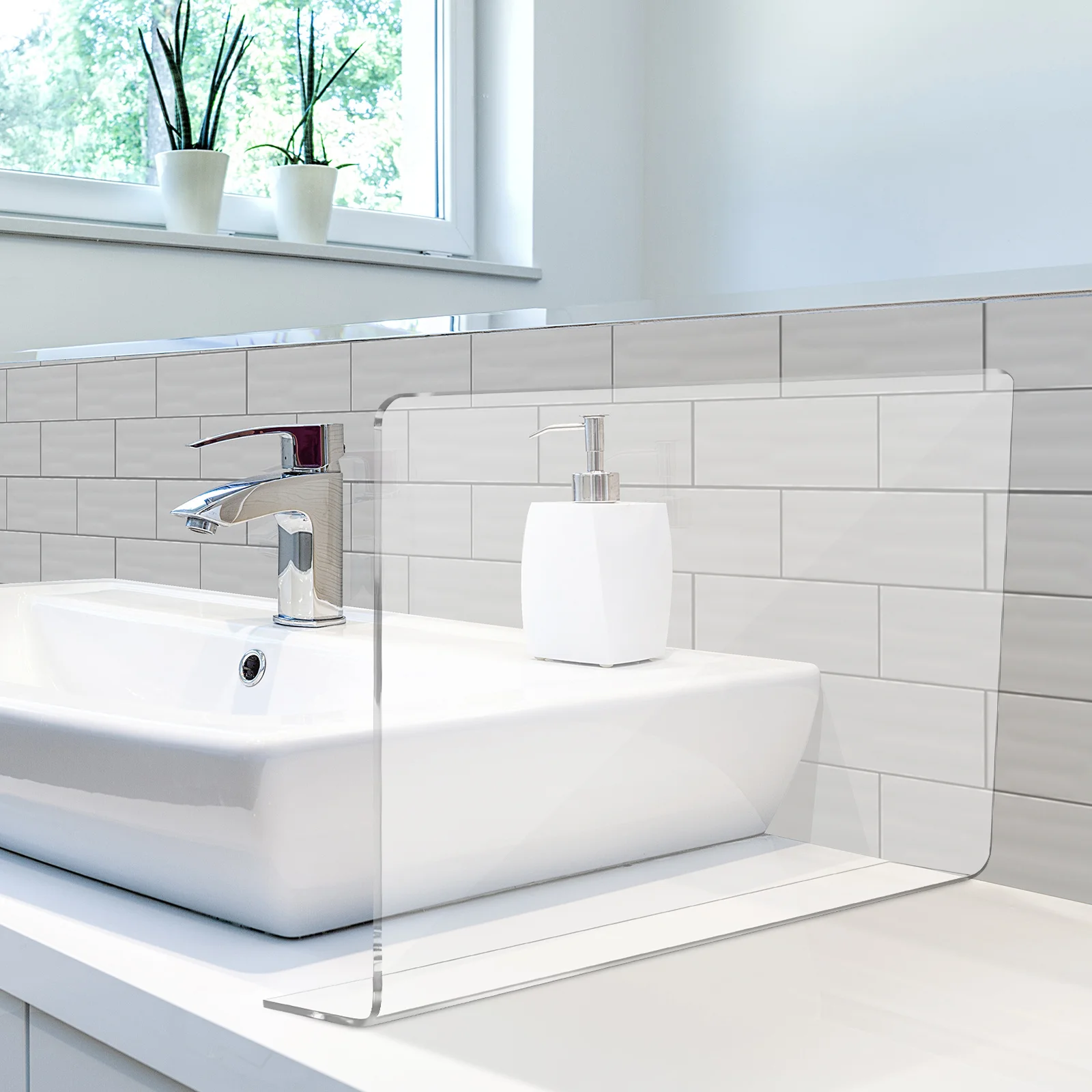 

Акриловый брызгозащитный экран для раковины, размер L, водонепроницаемый, для защиты столешницы на кухне и в ванной от брызг