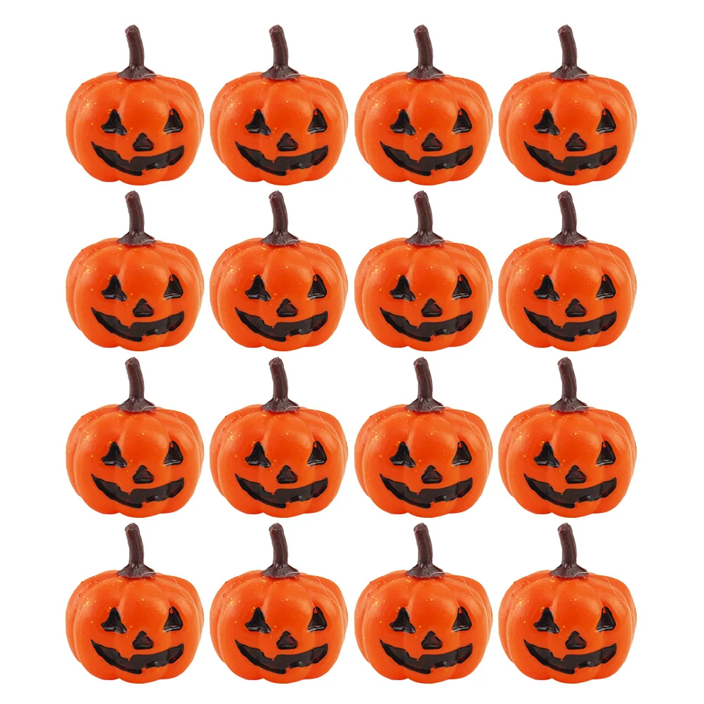 

16Pcs Artificial Pumpkins Small Plastic Pumpkins Lifelike Halloween Party Home Decoration Thanksgiving Day Fall Harvest Props
