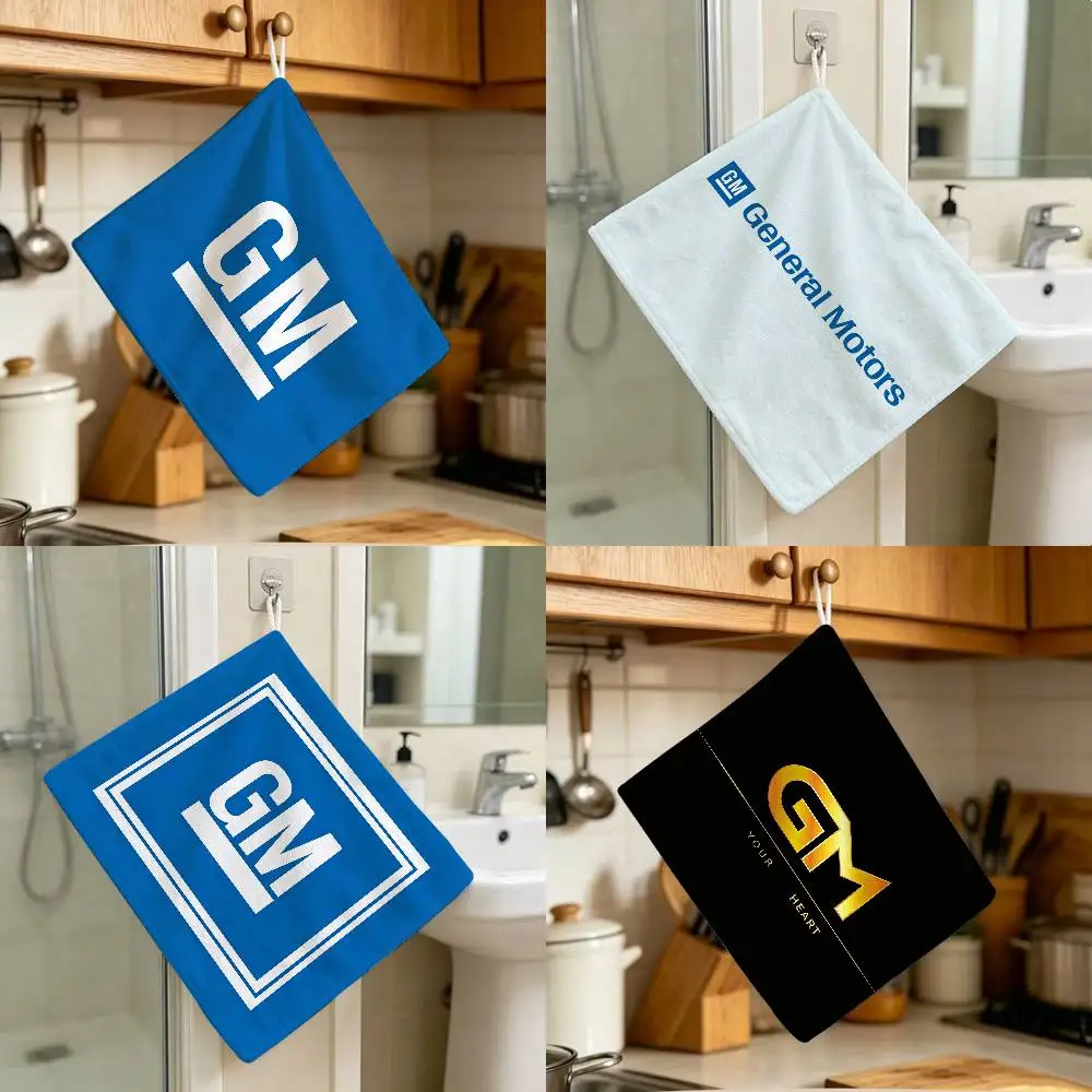 Logo Polyester Cotton Hanging Kitchen Towel G-General Skin Friendly Hand Wiping Towel M-Motors For Hotel Cafe Household