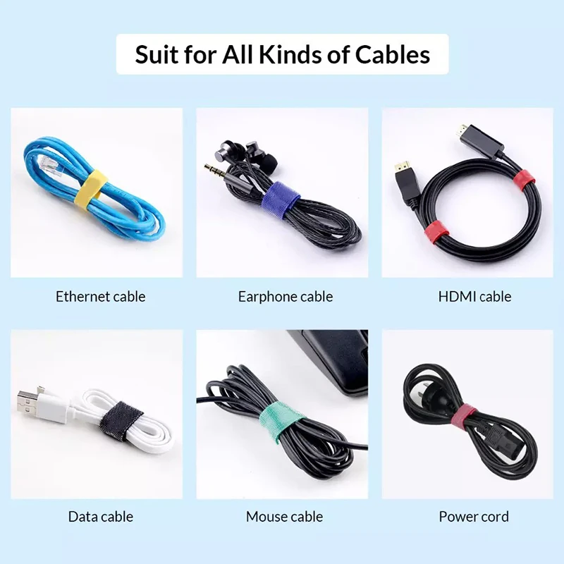 【Fast Ship】Reusable 3M Cable Organizer Wire Cable Winder Cord Management Straps Mouse Line Velcro Self-adhesive Cable Manager