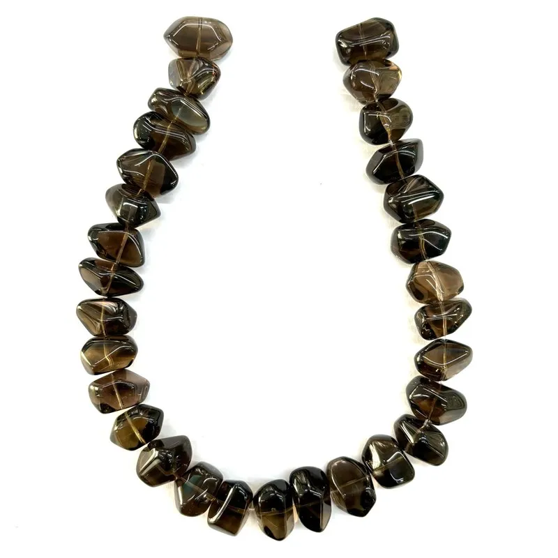 Smoky Quartz baroque oval faceted 12/18mm nature for making jewelry necklace 40cm FPPJ wholesale loose beads