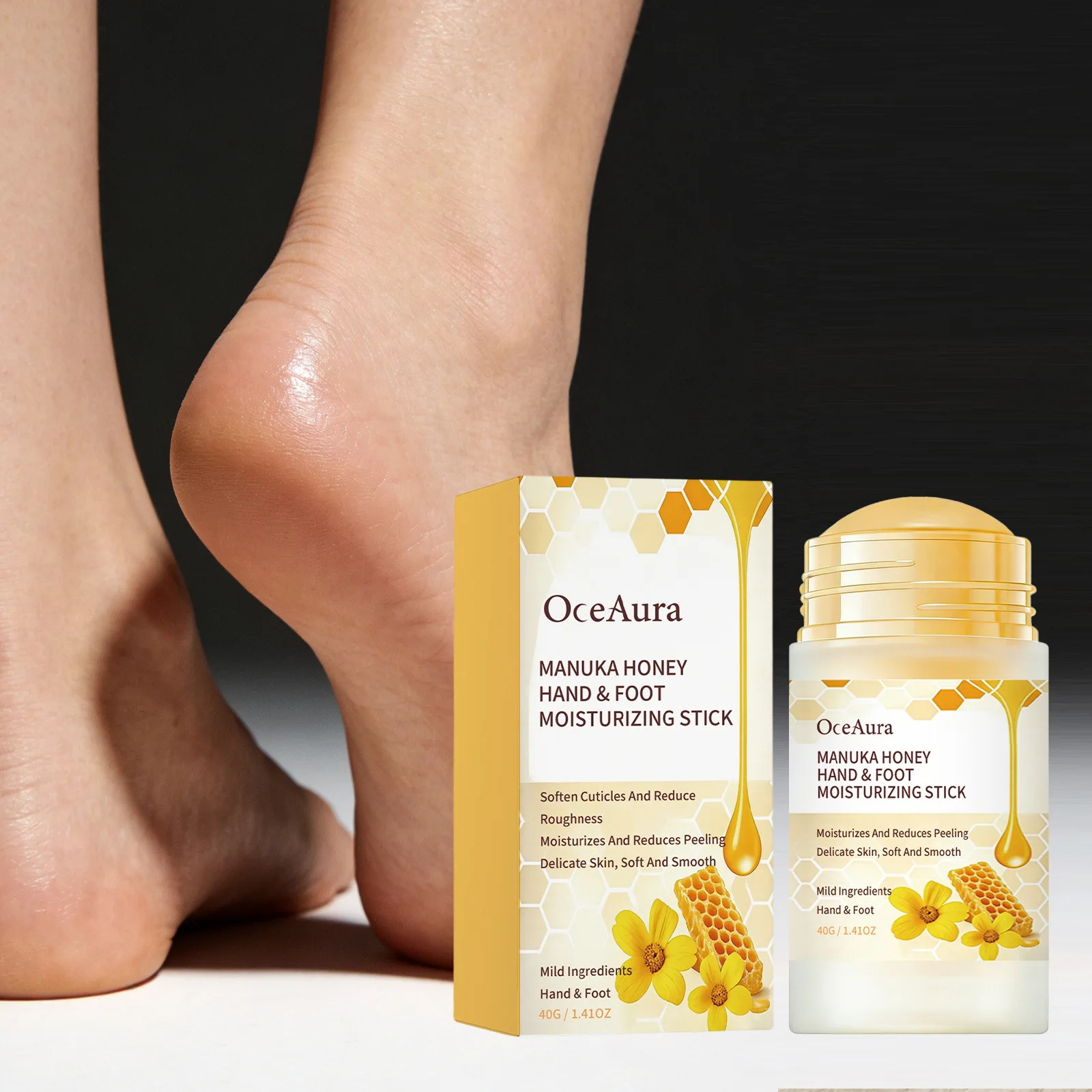 Hand and Foot Moisturizing Stick Solid Skin Balm Gently Moisturizes Dry, Peeling Elbows and Heels, Softens Calluses