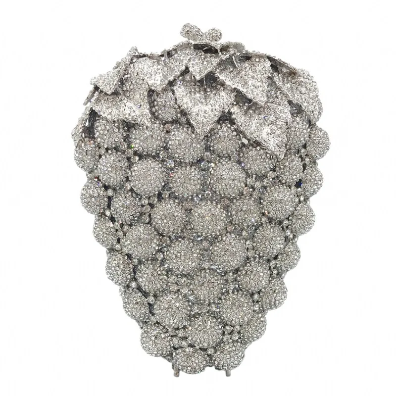 

Grape Diamond Dinner Bag Empty Metal Diamond Women's Banquet Dress Sequin Glamour Party Clutch Luxury Designer Bags High Quality
