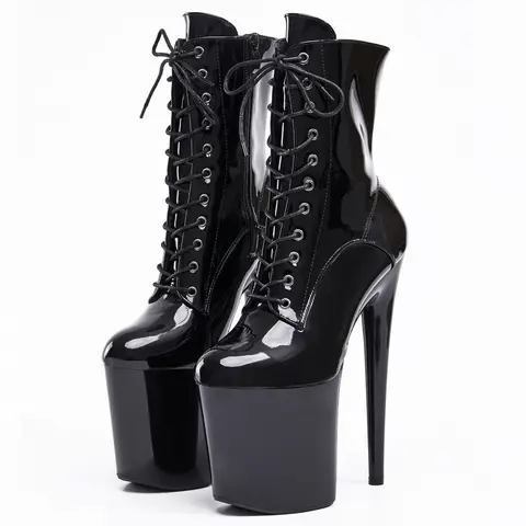 Stripper 8" Platform Lace Up Cтрипы Pole Dance Ankle High Boots In Stock Fast Shipping Size36-43