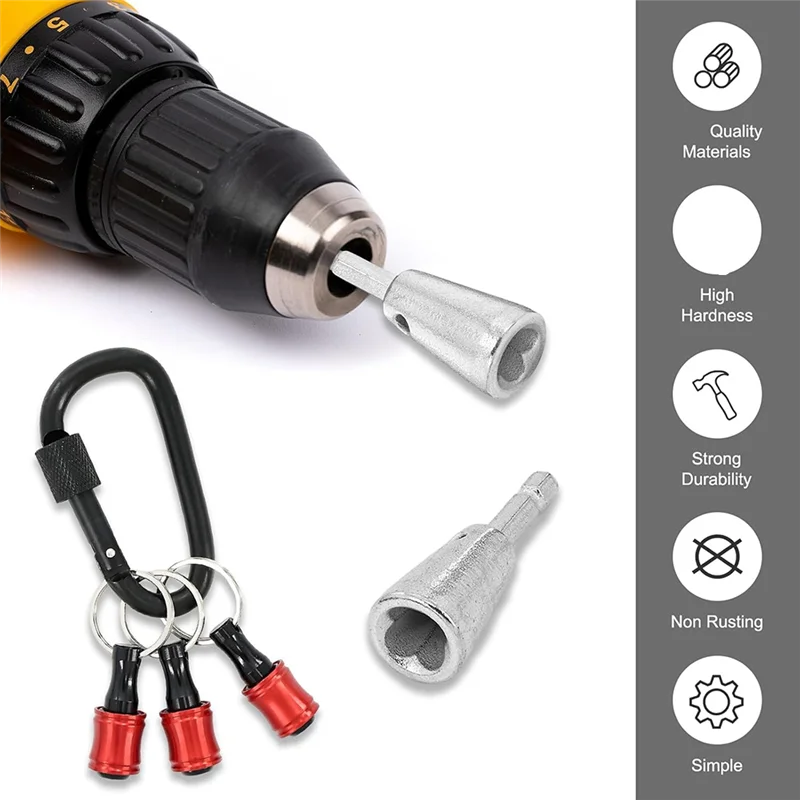 A26F-3 pezzi Twister per dado metallico per trapano, codolo esagonale da 1/4 di pollice, set di strumenti per elettricisti professionali, twist per cavi 9-22 AWG