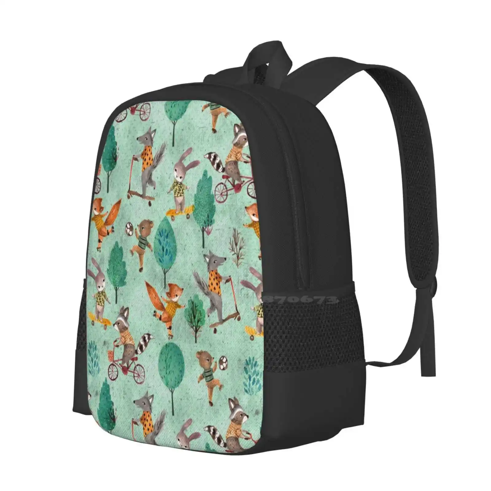 Outdoor Activities Hot Sale Schoolbag Backpack Fashion Bags Woodland Cafe Pastel Color Fir Pine Forest Party Fox Bunny Rabbit