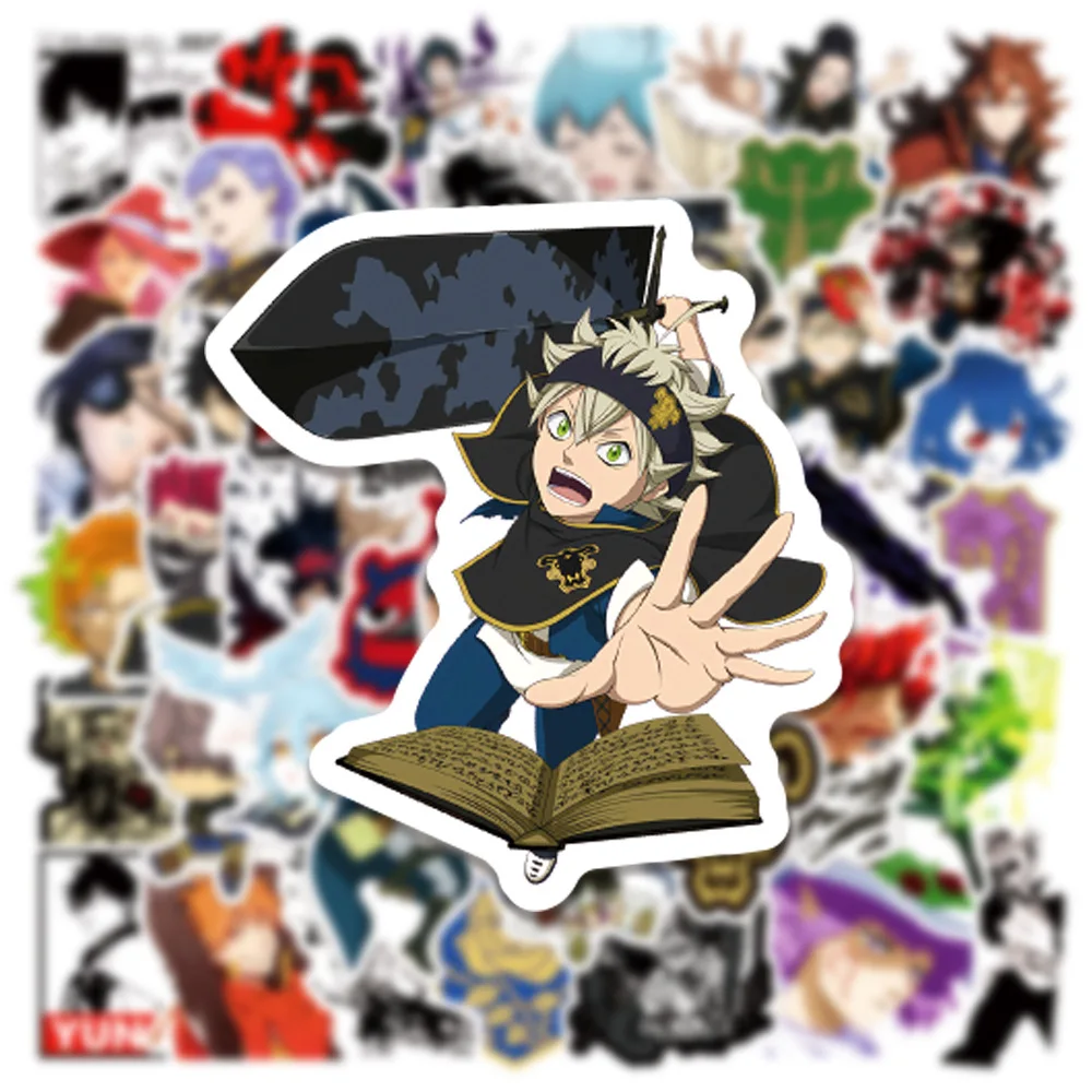 50Pcs Cartoon Anime Black Clover Series Graffiti Stickers Suitable for Laptop Helmets Desktop Decoration DIY Stickers Toys