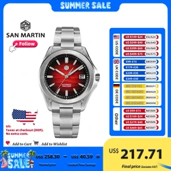 San Martin Luxury Sports style Dune Texture Dial Automatic Mechanical Watch for Men Sapphire Waterproof 10Bar Luminous SN0129G