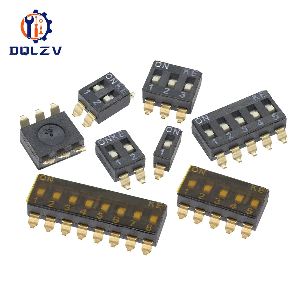 SMD Switch Toggle Switches 2.54mm 1P/2P/3P/4P/5P/6P/8P/10P black 2.54MM SMD Switch Gold Plated Pin