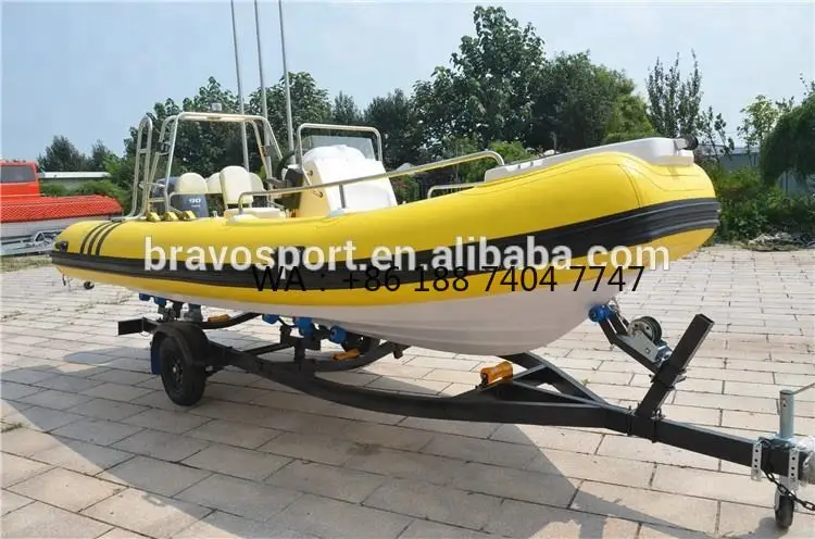 Hot Sale Fiberglass Bottom Hypalon Fishing Boat Rib Boat 520 With Center Console