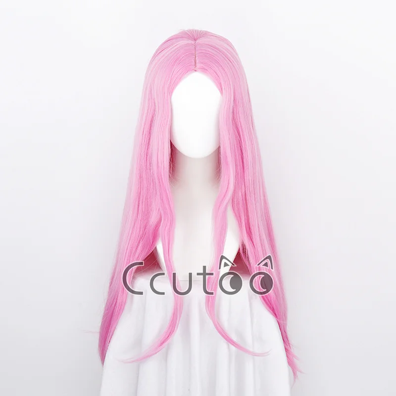 Anime Jewelry Bonney Cosplay Wig 75cm Long Pink Women Simulated Scalp Wig Heat Resistant Synthetic Hair Party Wigs + Wig Cap