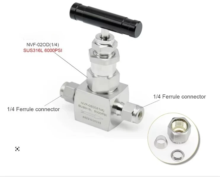 

Compression Pipe Instrumentation 3000 psi Needle Valve Stainless Steel 316 1/4 "Silver High Temperature Control Valve 1 Year