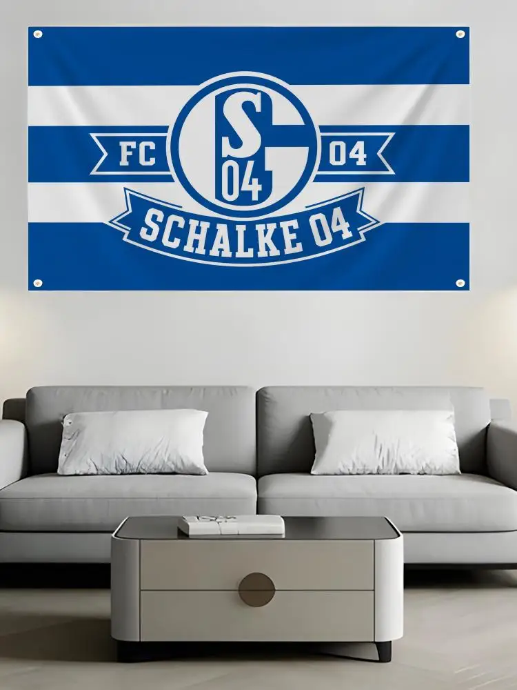 Fußball S-Schalkes-e HistoryS Flaggen Minimalistisches Stoffbanner für den Außenbereich, Gartenbanner, Hängeschild für Laden- und Heimdekoration