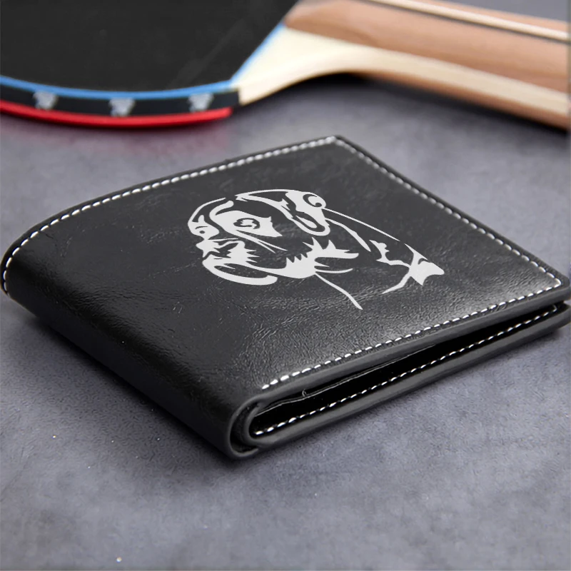Bull Dog Logo PU Leather Wallet Minimalist Design Lightweight Durable Business Style Men's Compact Wallet Premium Finish