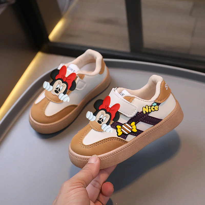 

Disney Casual Shoes minnie Girls Soft Sole Baby Toddler Shoes Spring Autumn Boys Sneakers Mickey Mouse Kids Running Board Shoes