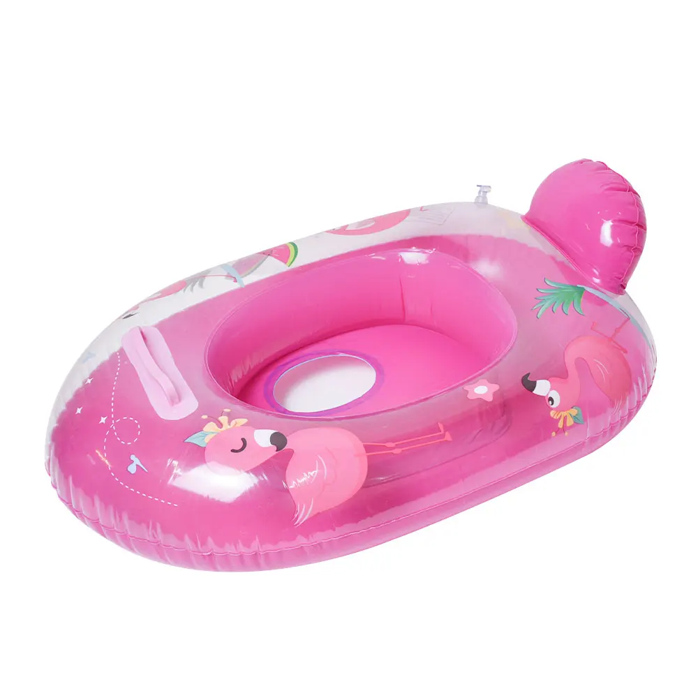 Inflatable Swimming Ring Floating Bed Baby Inflatable Accessories Children's Air Mattress Cute Cartoon Boat Shape Swimming Ring