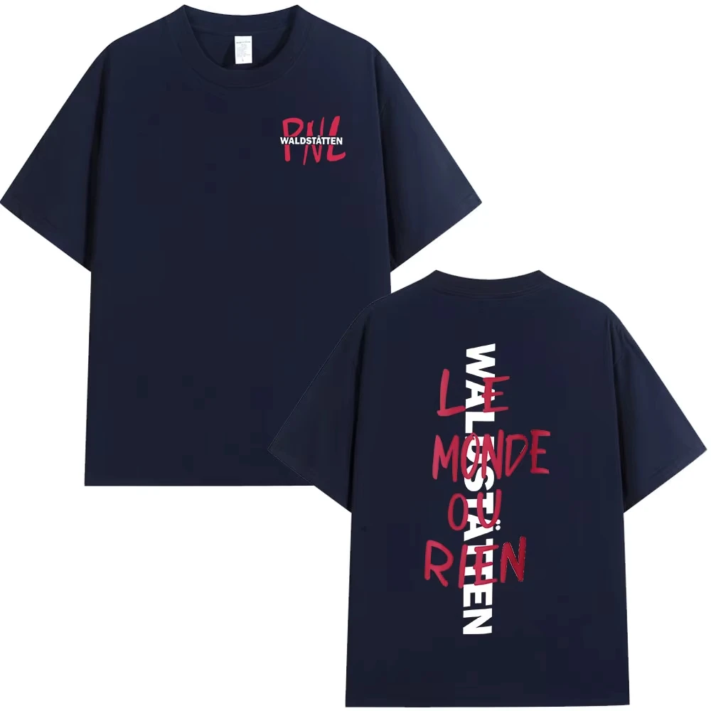 Camisetas del álbum Rapper PNL Que La Famille Le Monde Chico para hombre y mujer, camiseta de manga corta a la moda Hip Hop, camiseta informal de algodón