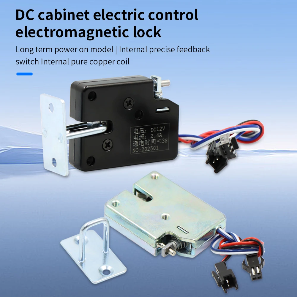 DC5/12/24V Electric Lock Cylinder Anti-vibration Universal Electric Solenoid Lock Low Power Suitable for Schools Factories Banks