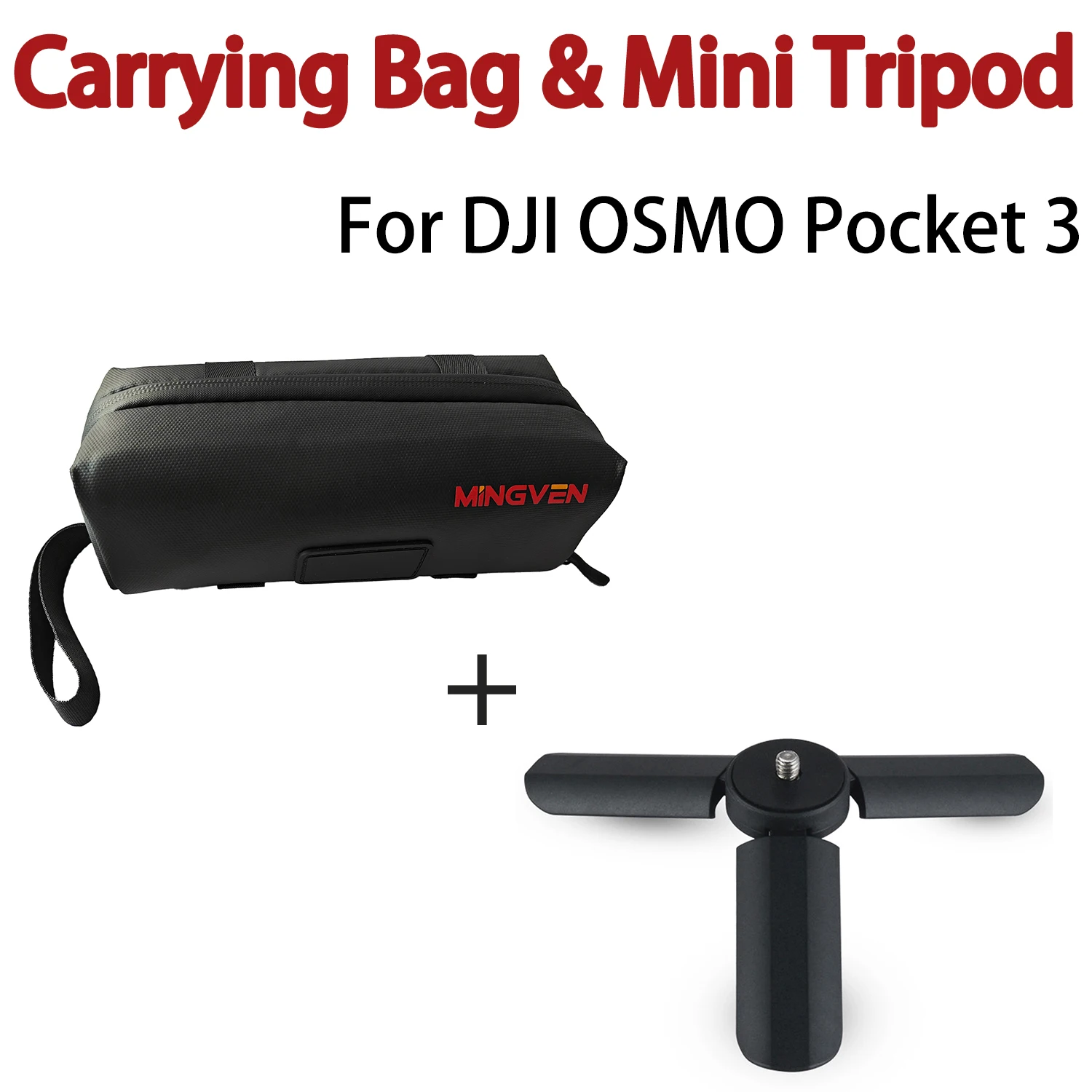 MINGVEN Carrying Bag+Mini Tripod Compatible for DJI Osmo Pocket 3 Camera Accessories